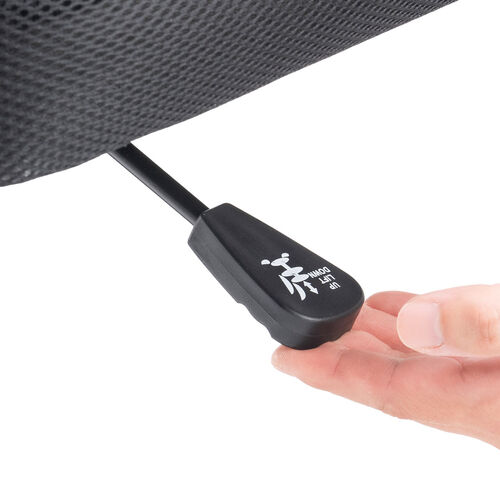 オフィスチェア（事務椅子・コンパクト・ランバーサポート・ミドルバック・キャスター付き・ブラック）