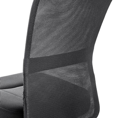 オフィスチェア（事務椅子・コンパクト・ランバーサポート・ミドルバック・キャスター付き・ブラック）