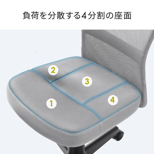 オフィスチェア（事務椅子・コンパクト・ランバーサポート・ミドルバック・キャスター付き・ブラック）