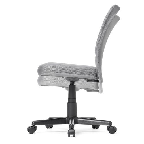 オフィスチェア（事務椅子・コンパクト・ランバーサポート・ミドルバック・キャスター付き・グレー）