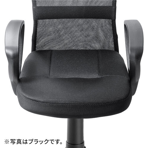 オフィスチェア（事務椅子・アームレスト付き・コンパクト・ランバーサポート・ミドルバック・キャスター付き・グレー）