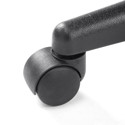 オフィスチェア（事務椅子・アームレスト付き・コンパクト・ランバーサポート・ミドルバック・キャスター付き・グレー）