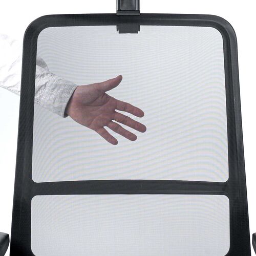 メッシュチェア（体重感知式ロッキング・ロッキング固定・高密度メッシュ・座面ウレタンクッション・アームレスト）