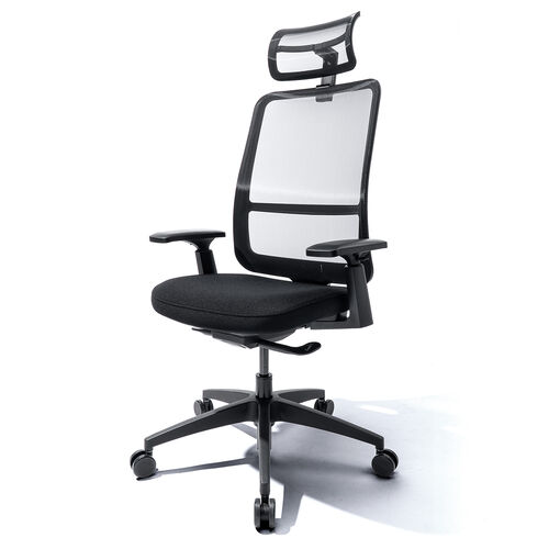 メッシュチェア（体重感知式ロッキング・ロッキング固定・高密度メッシュ・座面ウレタンクッション・アームレスト）