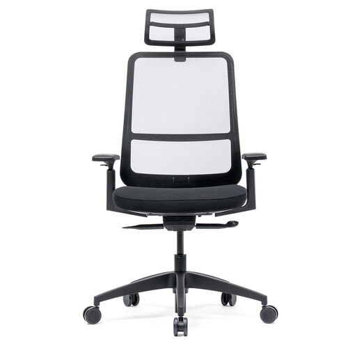 メッシュチェア（体重感知式ロッキング・ロッキング固定・高密度メッシュ・座面ウレタンクッション・アームレスト）