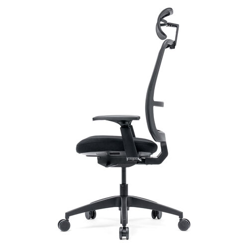 メッシュチェア（体重感知式ロッキング・ロッキング固定・高密度メッシュ・座面ウレタンクッション・アームレスト）