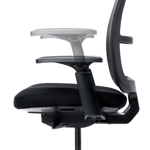 メッシュチェア（体重感知式ロッキング・ロッキング固定・高密度メッシュ・座面ウレタンクッション・アームレスト）