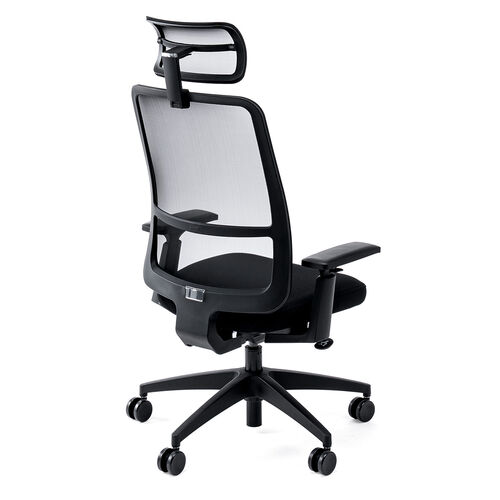 メッシュチェア（体重感知式ロッキング・ロッキング固定・高密度メッシュ・座面ウレタンクッション・アームレスト）