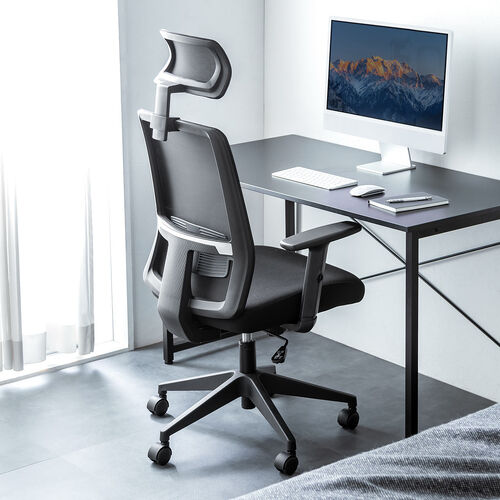 メッシュチェア（ミドルバック・シンクロロッキング・アームレスト・可動ヘッドレスト ）