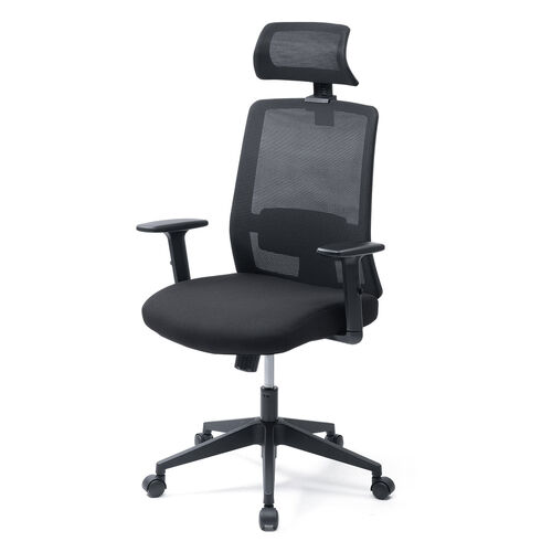 メッシュチェア（ミドルバック・シンクロロッキング・アームレスト・可動ヘッドレスト ）
