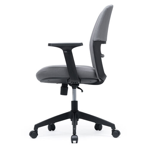 オフィスチェア（メッシュチェア・アームレスト付き・ロッキング・上下調節可能ランバーサポート・ウレタンクッション・ナイロンキャスター・グレー）