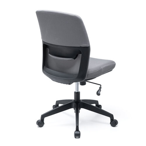 オフィスチェア（メッシュチェア・アームレスト付き・ロッキング・上下調節可能ランバーサポート・ウレタンクッション・ナイロンキャスター・グレー）