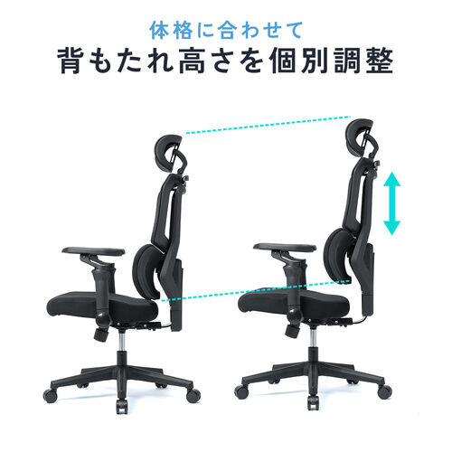 メッシュチェア（オフィスチェア・シンクロロッキング・5Dアームレスト・肘跳ね上げ・3Dゾーンランバーサポート・ウレタンキャスター・背もたれ上下昇降）