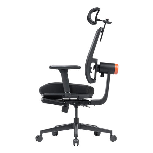 エルゴノミクスチェア（メッシュチェア・ポンプ式ランバーサポート・シンクロロッキング・スライド式オットマン・4Dアームレスト・PUウレタンキャスター・上下前後可動ヘッドレスト）
