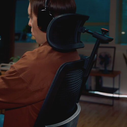 エルゴノミクスチェア（メッシュチェア・ポンプ式ランバーサポート・シンクロロッキング・スライド式オットマン・4Dアームレスト・PUウレタンキャスター・上下前後可動ヘッドレスト）