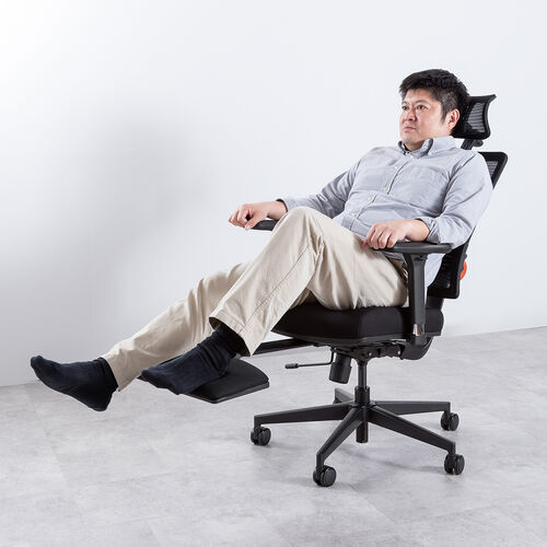 エルゴノミクスチェア（メッシュチェア・ポンプ式ランバーサポート・シンクロロッキング・スライド式オットマン・4Dアームレスト・PUウレタンキャスター・上下前後可動ヘッドレスト）