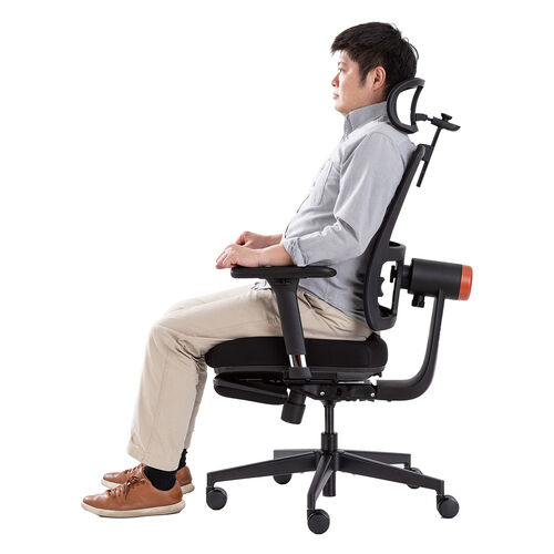 エルゴノミクスチェア（メッシュチェア・ポンプ式ランバーサポート・シンクロロッキング・スライド式オットマン・4Dアームレスト・PUウレタンキャスター・上下前後可動ヘッドレスト）