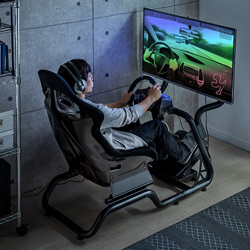 レーシングコックピット（ハンドルコントローラー・レーシングホイールスタンド・前後調整・リクライニング・高さ調整可能）