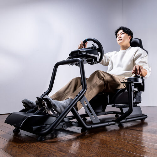 レーシングコックピット（座面スライド・背もたれリクライニング・シフトレバー台付き・コンパクトサイズ）