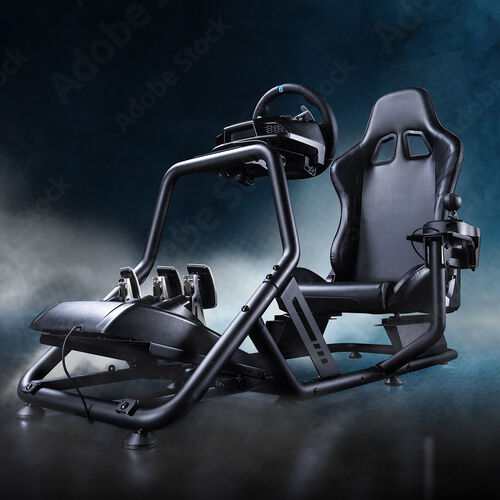 レーシングコックピット（座面スライド・背もたれリクライニング・シフトレバー台付き・コンパクトサイズ）