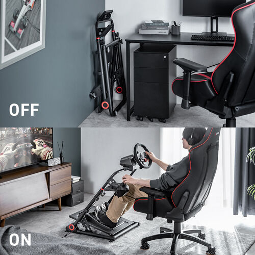 レーシングコックピット（折りたたみ式・レーシングシミュレーター・省スペース・ハンコン・ロジクールG29/27/25対応）