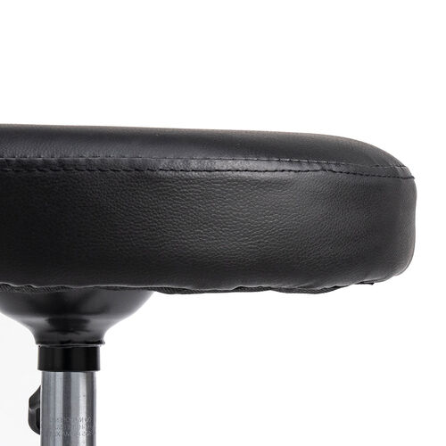 丸椅子（回転椅子・ラウンドスツール・高さ調節可能・低めタイプ・座面高さ約42～54cm・昇降幅12cm・オフィススツール・エステスツール・キャスター・360°回転・ブラック）