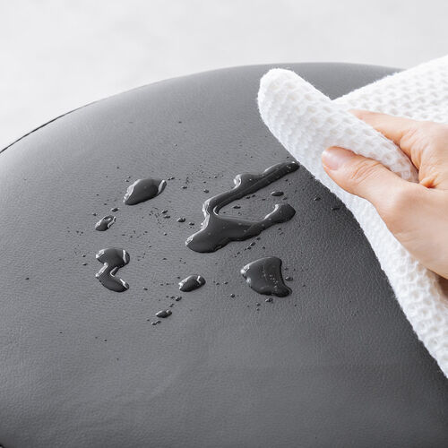 丸椅子（回転椅子・ラウンドスツール・高さ調節可能・低めタイプ・座面高さ約42～54cm・昇降幅12cm・オフィススツール・エステスツール・キャスター・360°回転・ブラック）