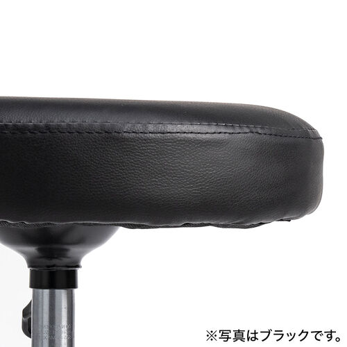 丸椅子（回転椅子・ラウンドスツール・高さ調節可能・高めタイプ・座面高さ約46～58cm・昇降幅12cm・オフィススツール・エステスツール・キャスター・360°回転・ベージュ）