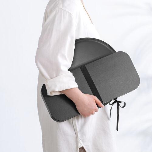 折りたたみスツール（ペーパースツール・ハニカム構造チェア・アコーディオンスツール・ブラック）