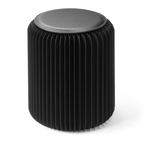 折りたたみスツール（ペーパースツール・ハニカム構造チェア・アコーディオンスツール・ブラック）