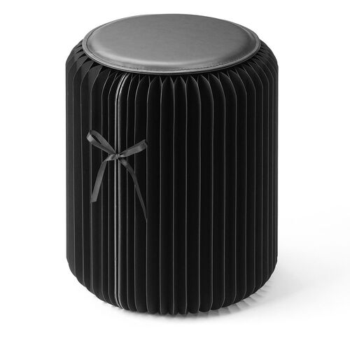 折りたたみスツール（ペーパースツール・ハニカム構造チェア・アコーディオンスツール・ブラック）