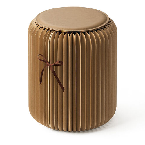 折りたたみスツール（ペーパースツール・ハニカム構造チェア・アコーディオンスツール・ブラウン）