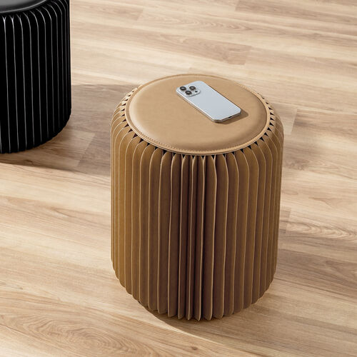 折りたたみスツール（ペーパースツール・ハニカム構造チェア・アコーディオンスツール・ブラウン）