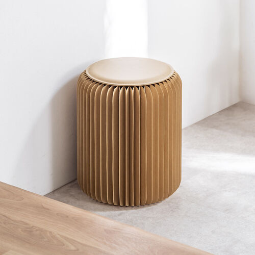 折りたたみスツール（ペーパースツール・ハニカム構造チェア・アコーディオンスツール・ブラウン）