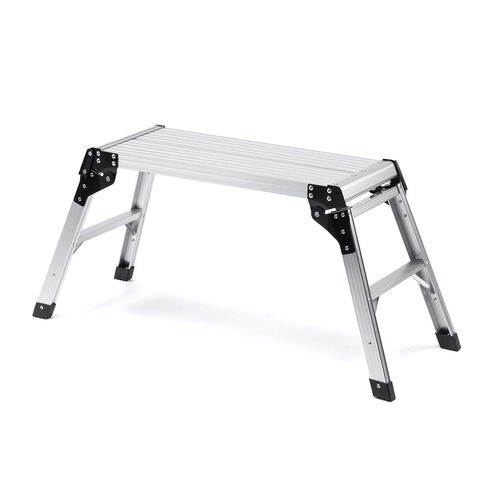 脚立（アルミ製足場台・洗車台・幅広・軽量・踏み台・折りたたみ2段・頑丈・耐荷重150kg）