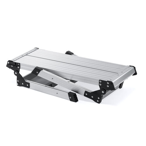 脚立（アルミ製足場台・洗車台・幅広・軽量・踏み台・折りたたみ2段・頑丈・耐荷重150kg）