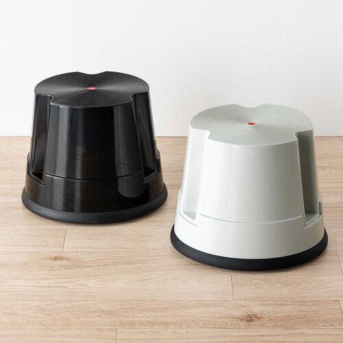 ステップスツール（踏み台・キャスター付き・ストッパー機能付き・高さ30cm・1段タイプ・スタッキング可能・耐荷重150kg・高耐久・ブラック）