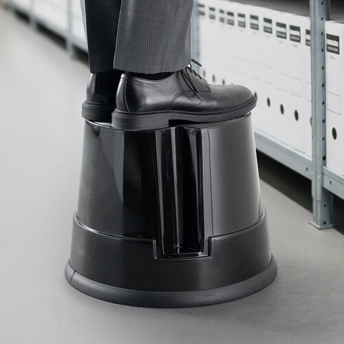 ステップスツール（踏み台・キャスター付き・ストッパー機能付き・高さ30cm・1段タイプ・スタッキング可能・耐荷重150kg・高耐久・ブラック）