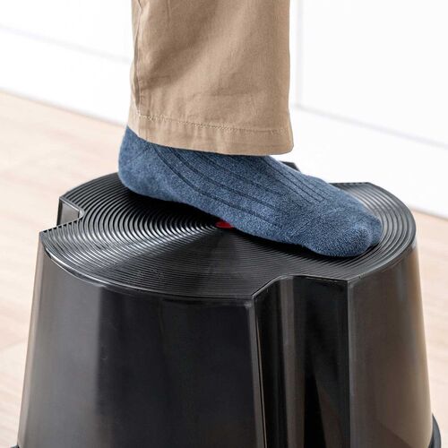 ステップスツール（踏み台・キャスター付き・ストッパー機能付き・高さ30cm・1段タイプ・スタッキング可能・耐荷重150kg・高耐久・ブラック）