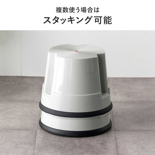ステップスツール（踏み台・キャスター付き・ストッパー機能付き・高さ30cm・1段タイプ・スタッキング可能・耐荷重150kg・高耐久・ブラック）
