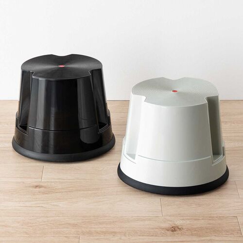 ステップスツール（踏み台・キャスター付き・ストッパー機能付き・高さ30cm・1段タイプ・スタッキング可能・耐荷重150kg・高耐久・グレー）