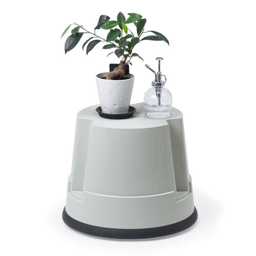 ステップスツール（踏み台・キャスター付き・ストッパー機能付き・高さ30cm・1段タイプ・スタッキング可能・耐荷重150kg・高耐久・グレー）