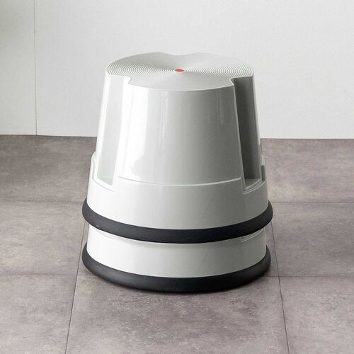 ステップスツール（踏み台・キャスター付き・ストッパー機能付き・高さ30cm・1段タイプ・スタッキング可能・耐荷重150kg・高耐久・グレー）