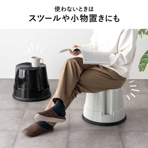 ステップスツール（踏み台・キャスター付き・ストッパー機能付き・高さ30cm・1段タイプ・スタッキング可能・耐荷重150kg・高耐久・グレー）