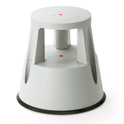 【アウトレット】ステップスツール（踏み台・キャスター付き・ストッパー機能付き・高さ41.5cm・2段タイプ・スタッキング可能・耐荷重150kg・高耐久・グレー）