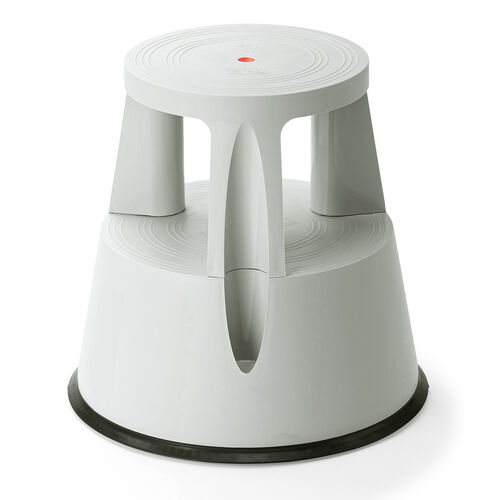 【アウトレット】ステップスツール（踏み台・キャスター付き・ストッパー機能付き・高さ41.5cm・2段タイプ・スタッキング可能・耐荷重150kg・高耐久・グレー）