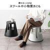 ステップスツール（踏み台・キャスター付き・ストッパー機能付き・高さ41.5cm・2段タイプ・スタッキング可能・耐荷重150kg・高耐久・グレー）