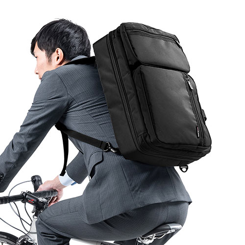 ビジネスバッグ（大容量・28L・リュック・ショルダー・手提げ・A4収納対応・キャリーサポーターつき）