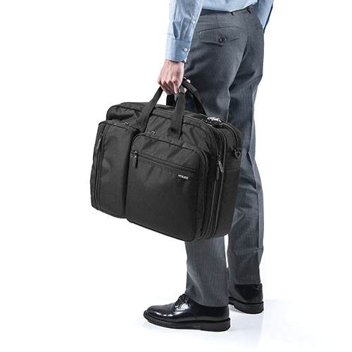 ビジネスバッグ（大容量・28L・リュック・ショルダー・手提げ・A4収納対応・キャリーサポーターつき）