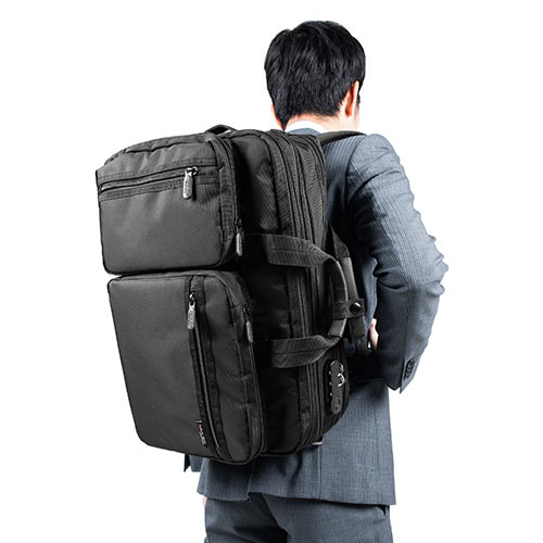 ビジネスバッグ（大容量・28L・リュック・ショルダー・手提げ・A4収納対応・キャリーサポーターつき）